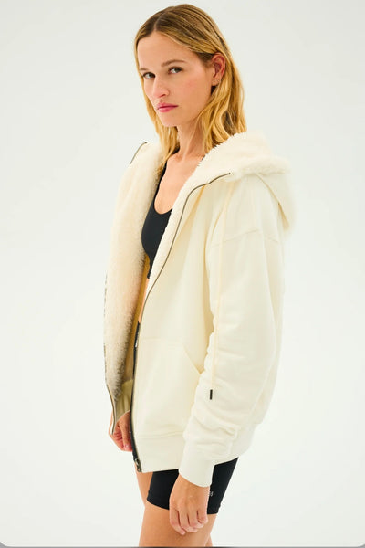 SPLITS59 - Lynx French Terry Sherpa Hoodie - Creme/Black Creme