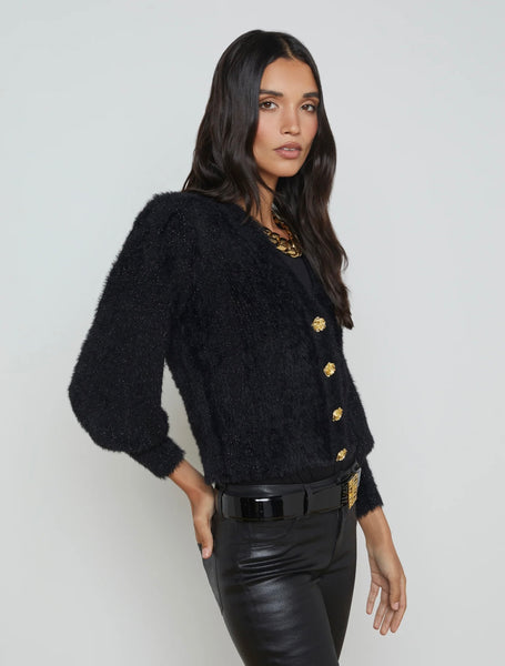 L’AGENCE - Talulla Cardigan - Black Lurex/Gold Rose