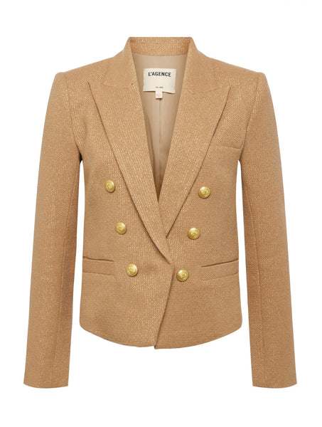 L’AGENCE - Brooke Open Front Blazer - Latte/Gold