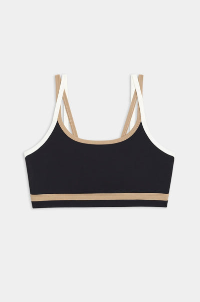 SPLITS59 - Eva Rigor Double Strap Bra - Black/Latte