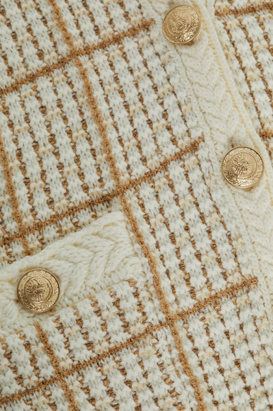 L’AGENCE - Jenni Cardigan - Ivory/Cappuccino Multi