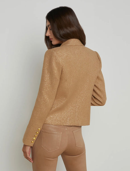 L’AGENCE - Brooke Open Front Blazer - Latte/Gold