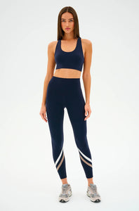 SPLITS59 - Chevron High Waist Legging - Indigo/Latte