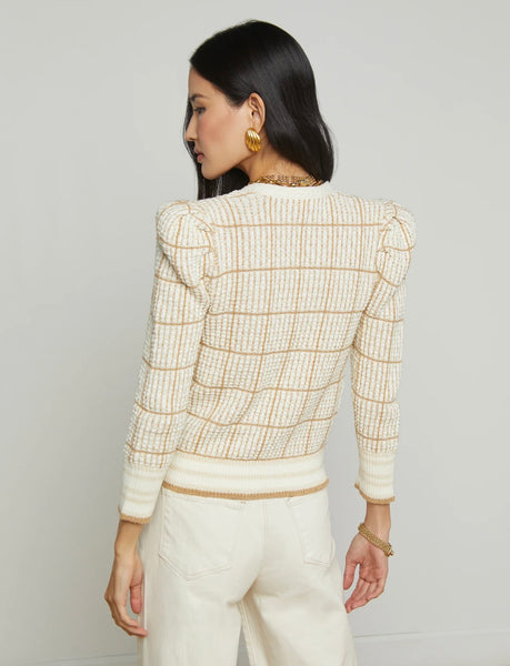 L’AGENCE - Jenni Cardigan - Ivory/Cappuccino Multi