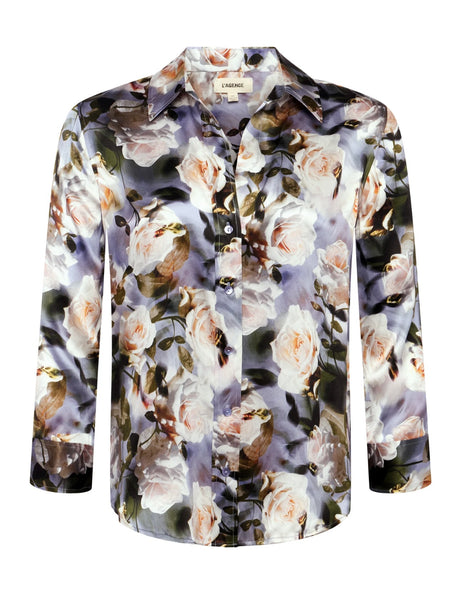 L’AGENCE - Dani Silk Blouse - Multi Distressed Floral