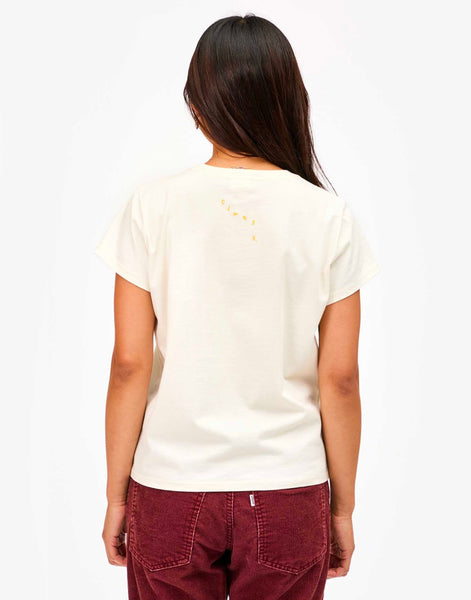 Clare V. - Classic Tee - Cream with Marigold Block Ciao