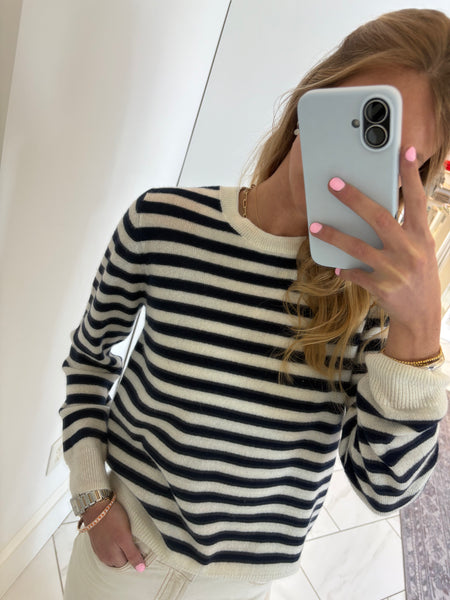 archer cashmere - Sailor Stripe Crewneck