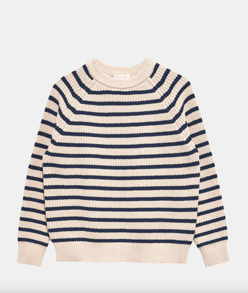 DEMYLEE - Phoebe Stripe Cotton Sweater - Natural/Navy