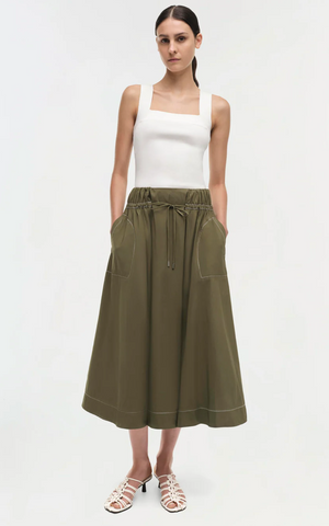SIMKHAI - Tona Midi Skirt - Army Green