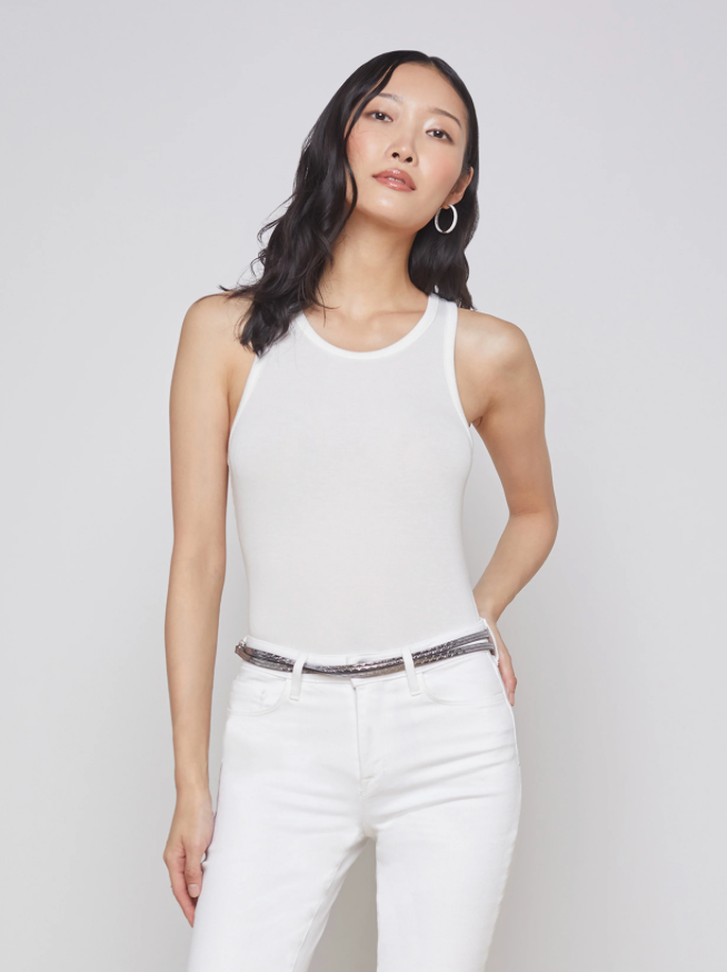 L'AGENCE - Nia Ribbed Tank - White