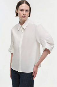 SIMKHAI - Gemma Three Quarter Sleeve Shirt - White