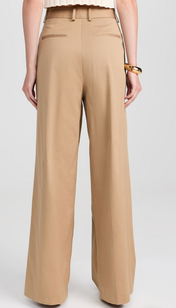 FRAME - Pleated Wide Leg Pant - Camel