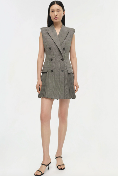 SIMKHAI - Tanaka Blazer Dress - Black/White Houndstooth