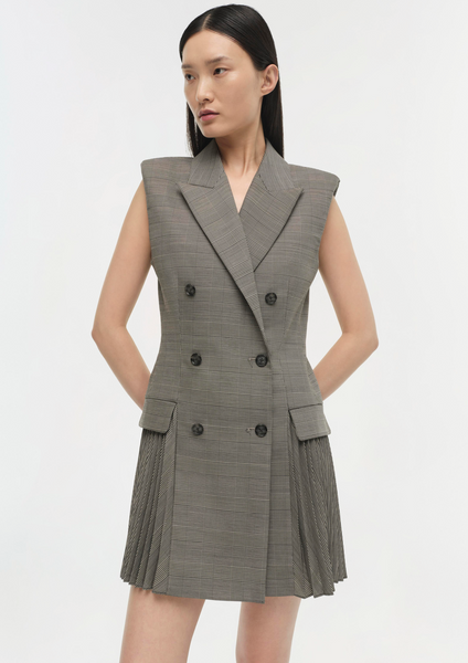 SIMKHAI - Tanaka Blazer Dress - Black/White Houndstooth