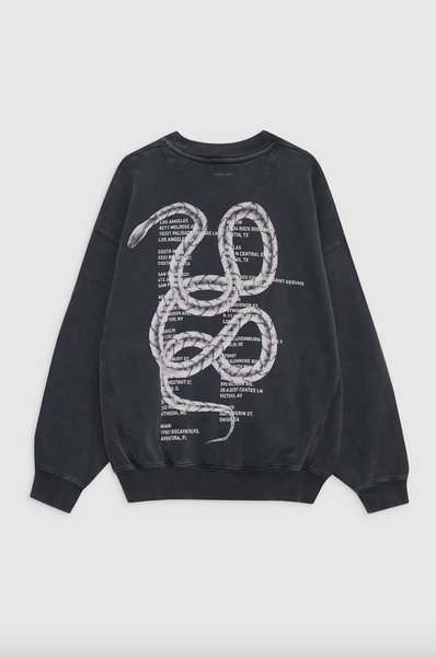 ANINE BING - Jaci Sweatshirt Twisted Snake - Washed Black