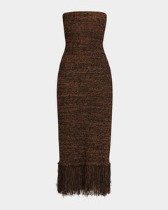 FRAME - Boucle Fringe Dress - Espresso Multi